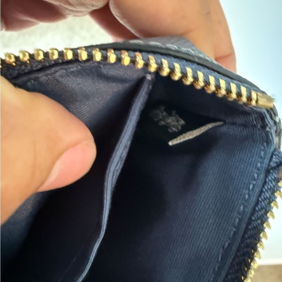 Coach Dark Blue Wristlet with Gold Accents - Picture 4 of 4